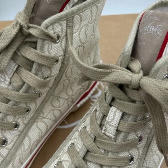 Men’s Christian Louboutin Pedro Jacquard High top Sneakers. Size 43